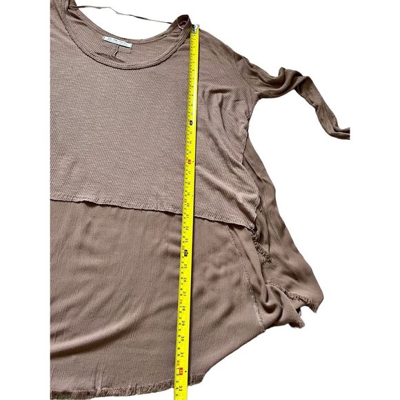 Free People We the Free Special Tee Medium Choco Latte Thermal Boho Oversized - Picture 11 of 13